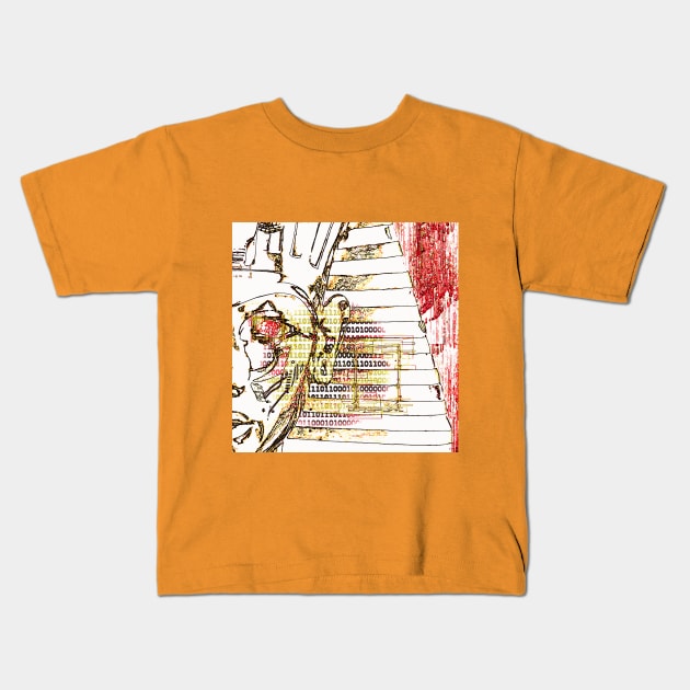 Futuristic Pharoah Digital Kids T-Shirt by Tigeroptix FX